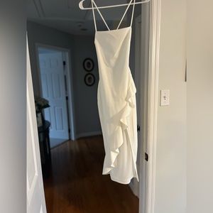 Windsor White Midi Ruffle Dress